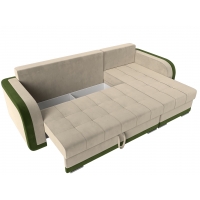 Угловой диван Марсель (микровельвет бежевый зелёный) - Изображение 3